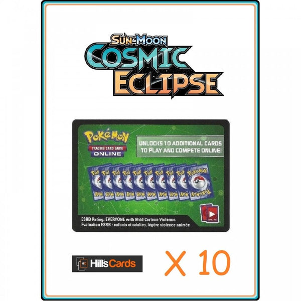 Pokemon Trading Card Game 10x Sun &amp; Moon Cosmic Eclipse Online Code Cards