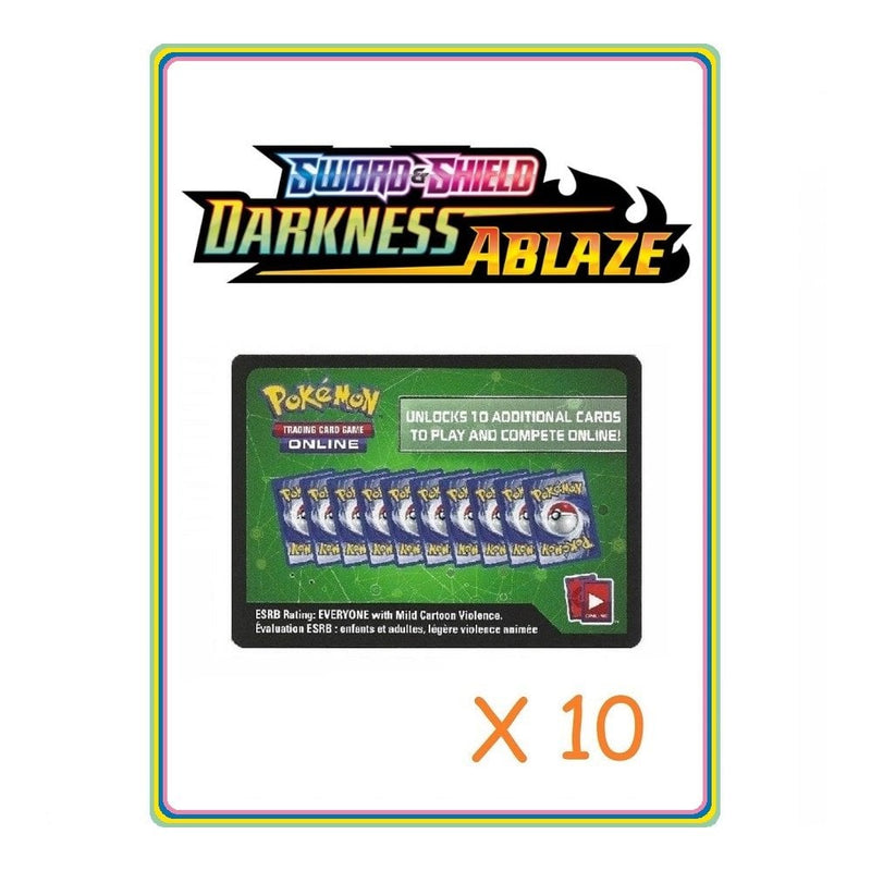 pokemon tcg darkness ablaze cards 10x Sword & Shield 3 Darkness Ablaze Online Code Cards