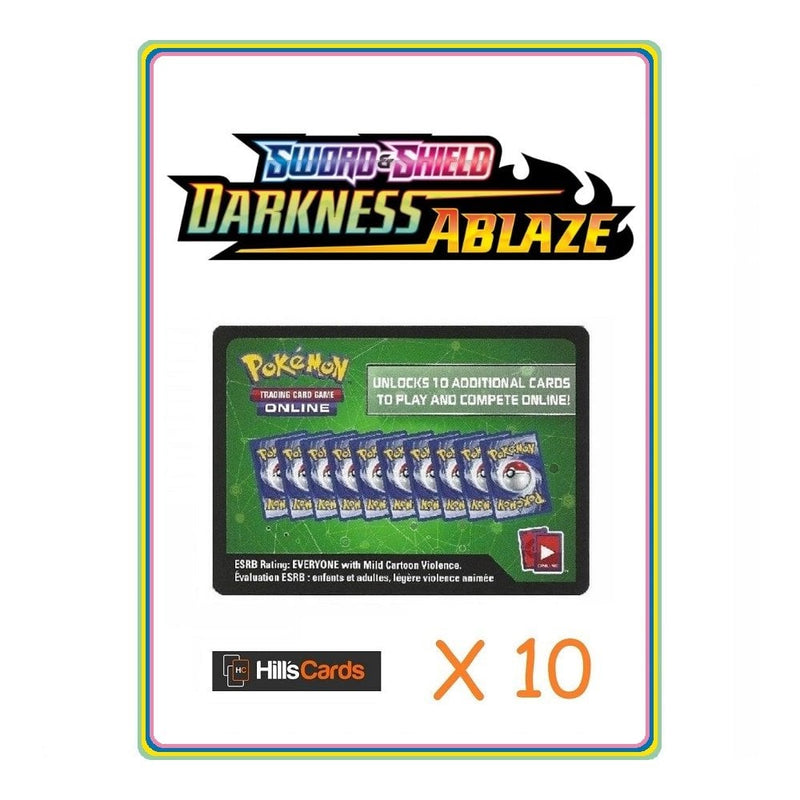 pokemon white code cards 10x Sword & Shield 3 Darkness Ablaze Online Code Cards