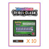 Pokemon Trading Card Game 10x Sword &amp; Shield Rebel Clash Online Code Cards