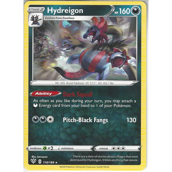 Pokemon Trading Card Game 110/189 Hydreigon | Rare Card | SWSH-03 Darkness Ablaze