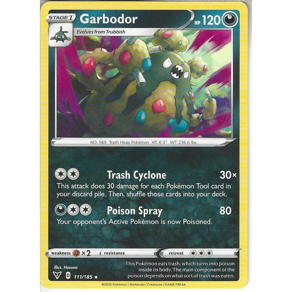 Pokemon Trading Card Game 111/185 Garbodor | Rare Card | SWSH-04 Vivid Voltage