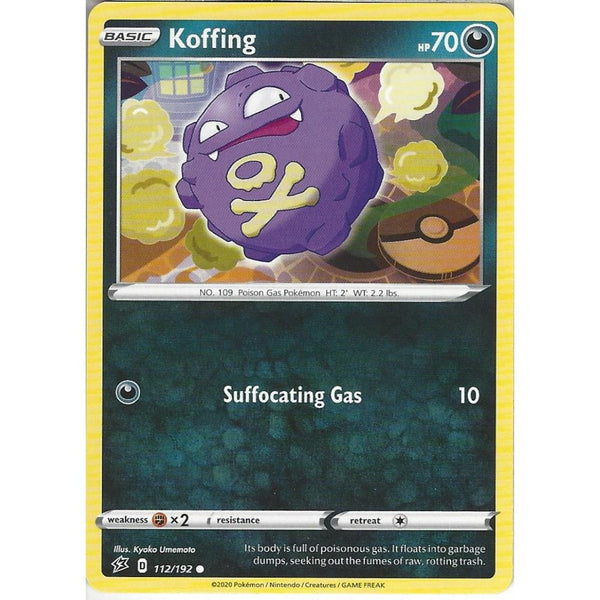 Pokemon Trading Card Game 112/192 Koffing | Common Card | Sword &amp; Shield Rebel Clash