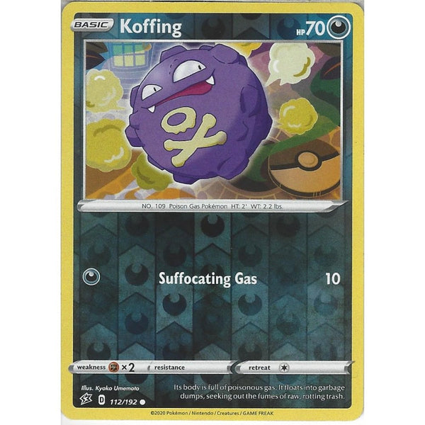 Pokemon Trading Card Game 112/192 Koffing | Common Reverse Holo Card | Sword &amp; Shield Rebel Clash