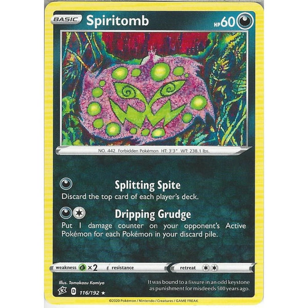 Pokemon Trading Card Game 116/192 Spiritomb | Rare Card | Sword &amp; Shield Rebel Clash