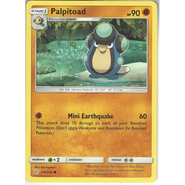 Pokemon Trading Card Game 116/236 Palpitoad | Common Card | SM12 Cosmic Eclipse