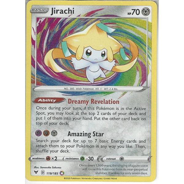 Pokemon Trading Card Game 119/185 Jirachi | Amazing Rare Card | SWSH-04 Vivid Voltage