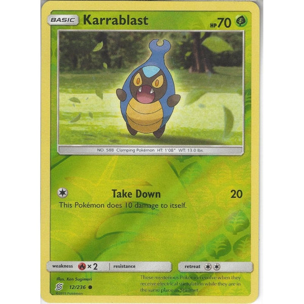 Pokemon Trading Card Game 12/236 Karrablast | Common Reverse Holo Card | SM11 Unified Minds