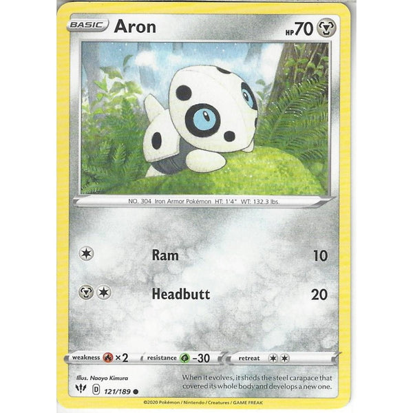 Pokemon Trading Card Game 121/189 Aron | Common Card | SWSH-03 Darkness Ablaze