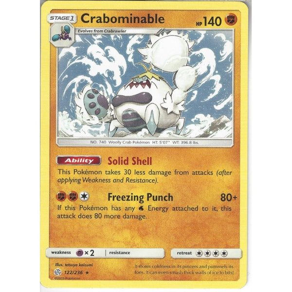 Pokemon Trading Card Game 122/236 Crabominable | Rare Card | SM12 Cosmic Eclipse