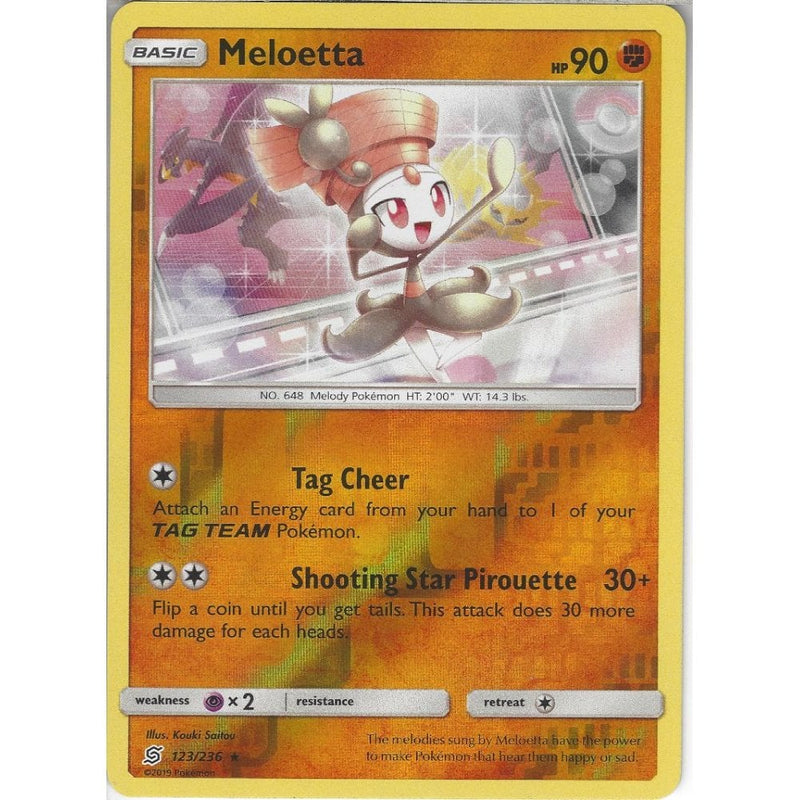 123/236 Meloetta, Rare Reverse Holo Card