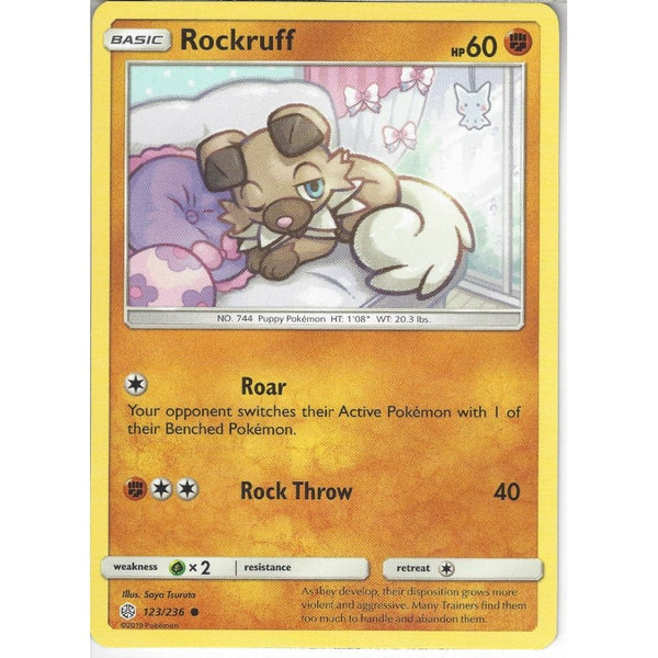 Pokemon Trading Card Game 123/236 Rockruff | Common Card | SM12 Cosmic Eclipse