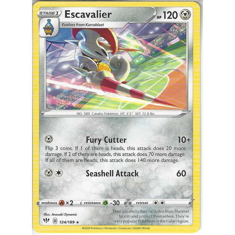124/189 Escavalier | Rare Card | SWSH-03 Darkness Ablaze
