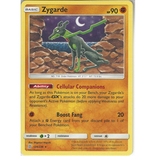 Pokemon Trading Card Game 124/236 Zygarde | Rare Card | SM11 Unified Minds