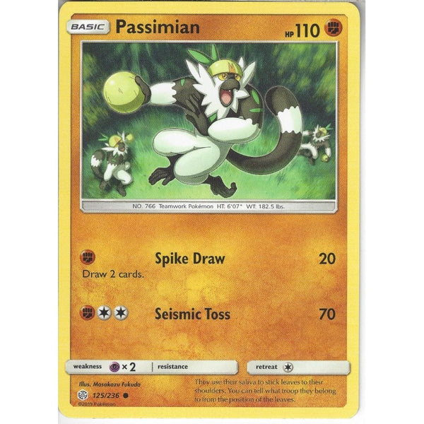 Pokemon Trading Card Game 125/236 Passimian | Common Card | SM12 Cosmic Eclipse