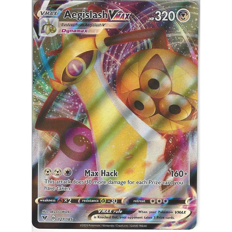 Pokemon Trading Card Game 127/185 Aegislash VMAX | Rare Ultra Card | SWSH-04 Vivid Voltage