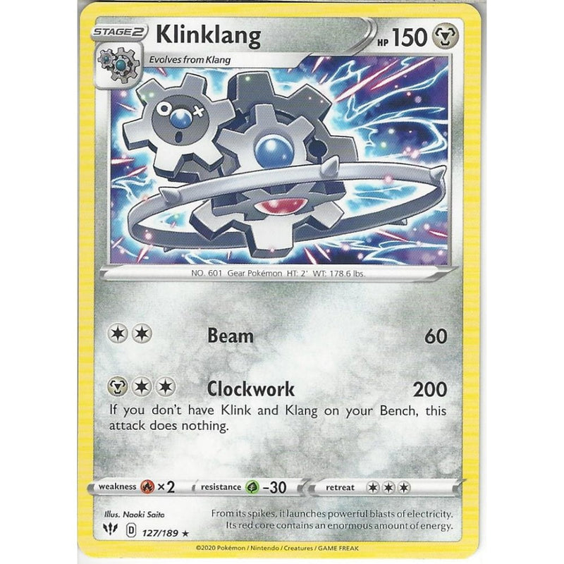 127/189 Klinklang | Rare Card | SWSH-03 Darkness Ablaze - Recaptured LTD 127/189 Klinklang | Rare Card | SWSH-03 Darkness Ablaze - Recaptured LTD