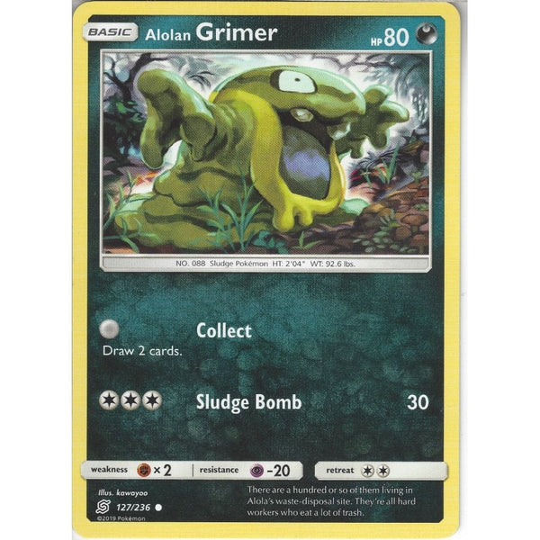 Pokemon Trading Card Game 127/236 Alolan Grimer | Common Card | SM11 Unified Minds