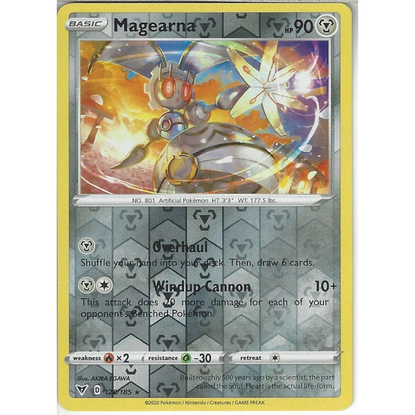 Pokemon Trading Card Game 128/185 Magearna | Rare Reverse Holo Card | SWSH-04 Vivid Voltage