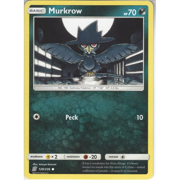 Pokemon Trading Card Game 129/236 Murkrow | Common Card | SM11 Unified Minds