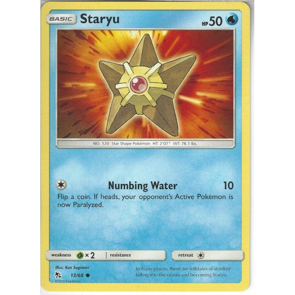 Pokemon Trading Card Game 13/68 Staryu | Common Card | Hidden Fates