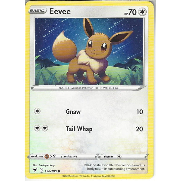 Pokemon Trading Card Game 130/185 Eevee | Common Card | SWSH-04 Vivid Voltage