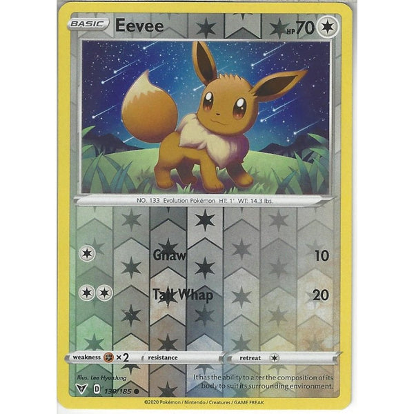 Pokemon Trading Card Game 130/185 Eevee | Common Reverse Holo Card | SWSH-04 Vivid Voltage