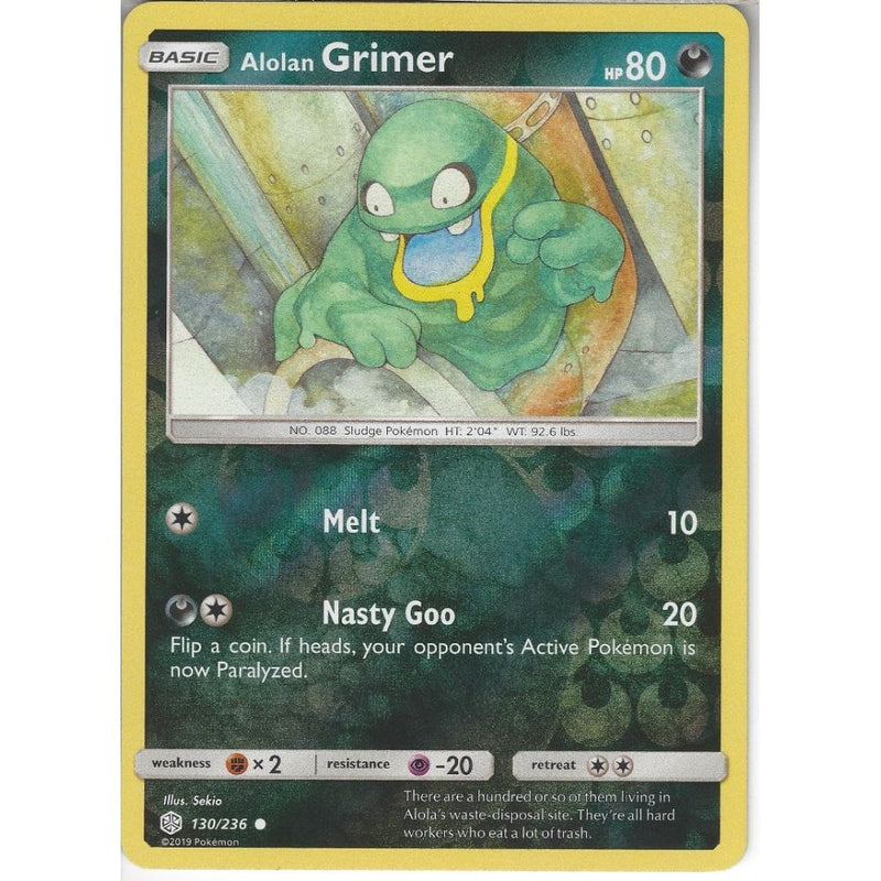 130/236 Alolan Grimer | Common Reverse Holo Card | SM12 Cosmic Eclipse - Recaptured LTD 130/236 Alolan Grimer | Common Reverse Holo Card | SM12 Cosmic Eclipse - Recaptured LTD