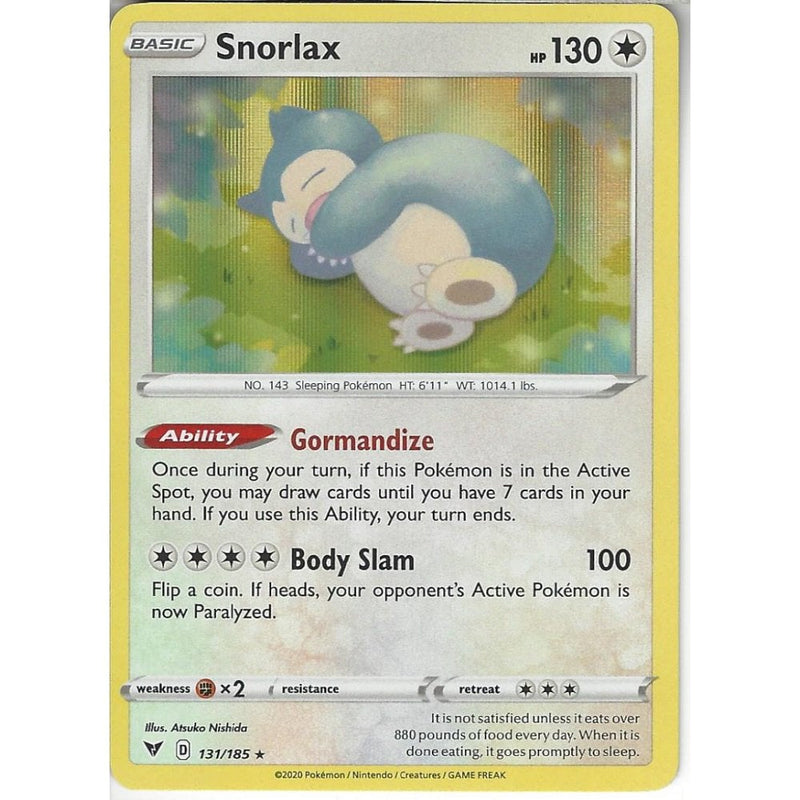 131/185 Snorlax | Rare Holo Card | SWSH-04 Vivid Voltage