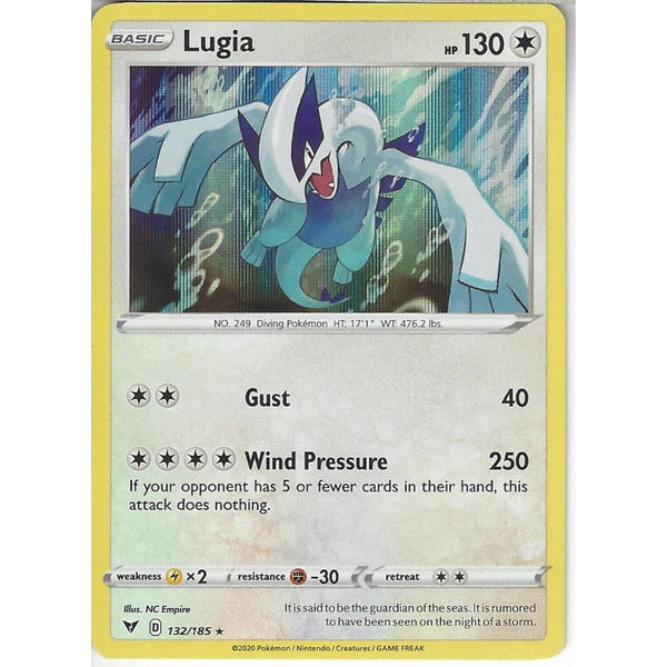Pokemon Trading Card Game 132/185 Lugia | Rare Holo Card | SWSH-04 Vivid Voltage