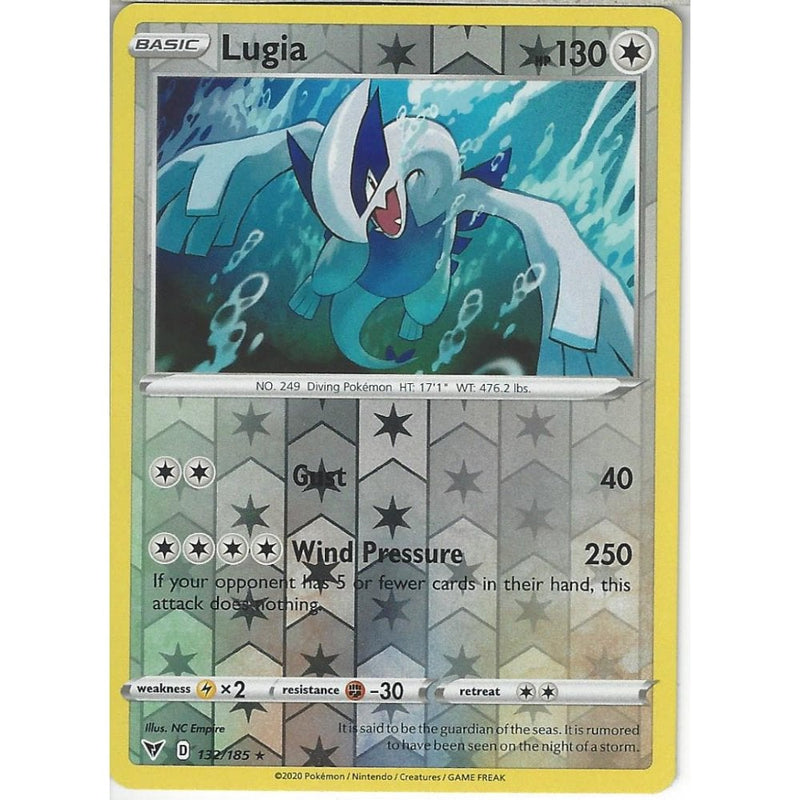 132/185 Lugia | Rare Reverse Holo Card | SWSH-04 Vivid Voltage - Recaptured LTD 132/185 Lugia | Rare Reverse Holo Card | SWSH-04 Vivid Voltage - Recaptured LTD