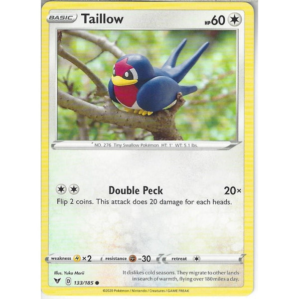 Pokemon Trading Card Game 133/185 Taillow | Common Card | SWSH-04 Vivid Voltage