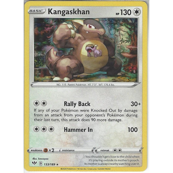 Pokemon Trading Card Game 133/189 Kangaskhan | Rare Holo Card | SWSH-03 Darkness Ablaze