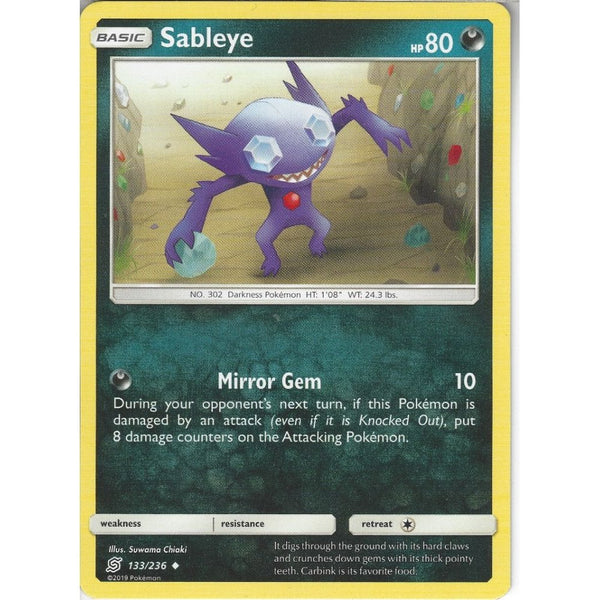 Pokemon Trading Card Game 133/236 Sableye | Uncommon Card | SM11 Unified Minds