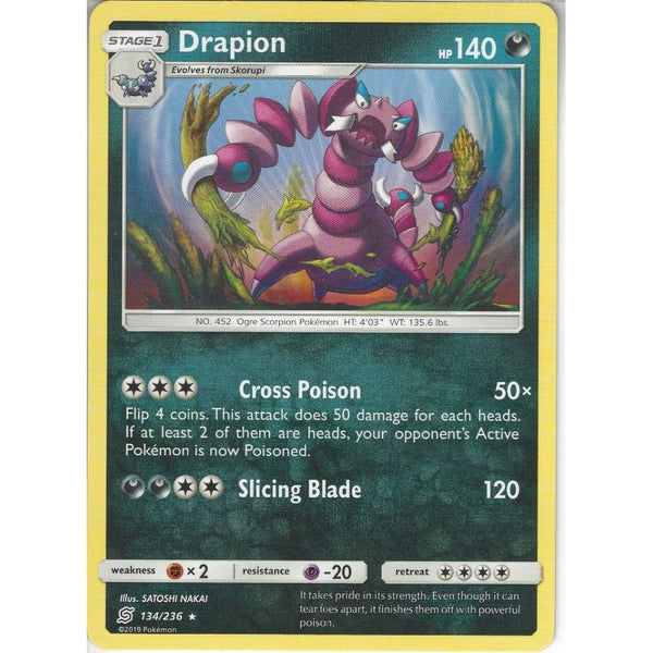 Pokemon Trading Card Game 134/236 Drapion | Rare Card | SM11 Unified Minds