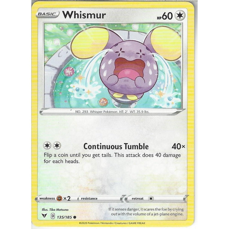 Pokemon Trading Card Game 135/185 Whismur | Common Card | SWSH-04 Vivid Voltage