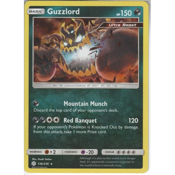 Pokemon Trading Card Game 136/236 Guzzlord | Rare Holo Card | SM12 Cosmic Eclipse
