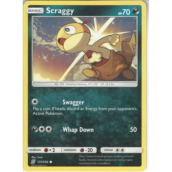 Pokemon Trading Card Game 137/236 Scraggy | Common Card | SM11 Unified Minds