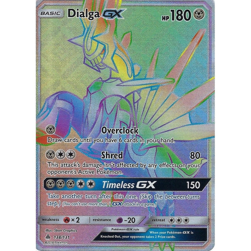 138/131 Dialga GX | Rare Rainbow Card | SM6 Forbidden Light - Recaptured LTD 138/131 Dialga GX | Rare Rainbow Card | SM6 Forbidden Light - Recaptured LTD