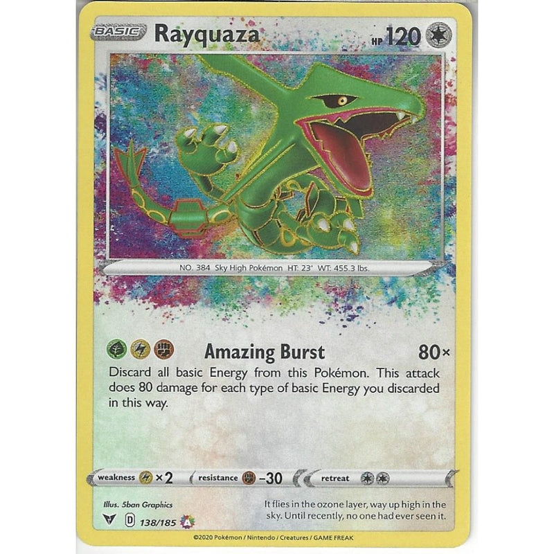 138/185 Rayquaza | Amazing Rare Card | SWSH-04 Vivid Voltage - Recaptured LTD 138/185 Rayquaza | Amazing Rare Card | SWSH-04 Vivid Voltage - Recaptured LTD