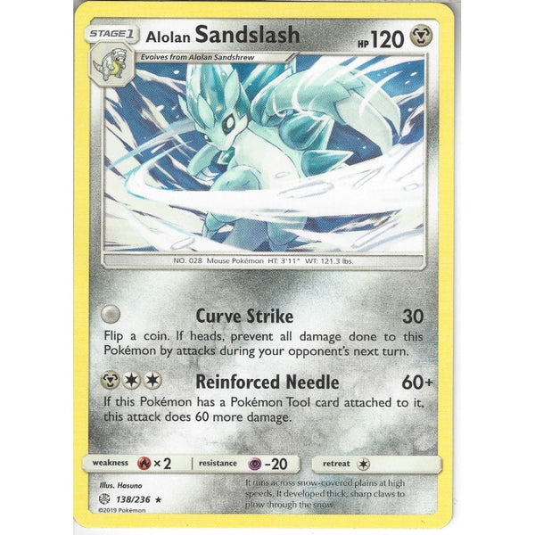 Pokemon Trading Card Game 138/236 Alolan Sandslash | Rare Card | SM12 Cosmic Eclipse