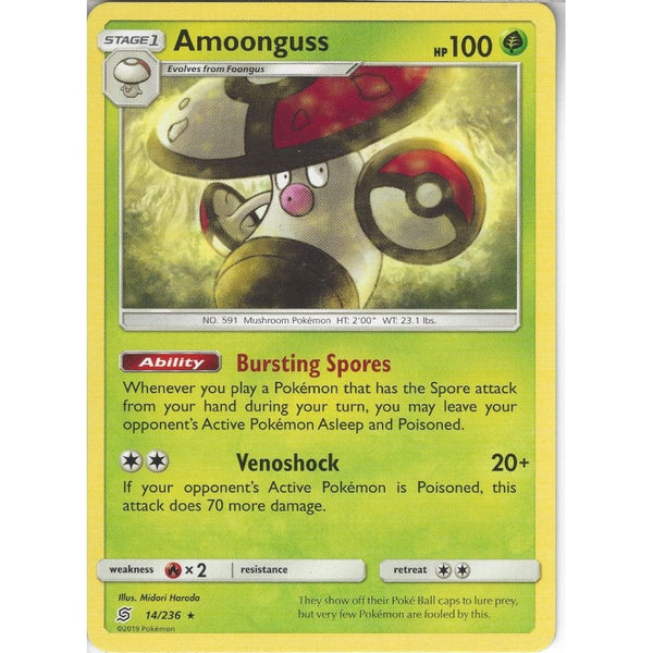 Pokemon Trading Card Game 14/236 Amoonguss | Rare Card | SM11 Unified Minds