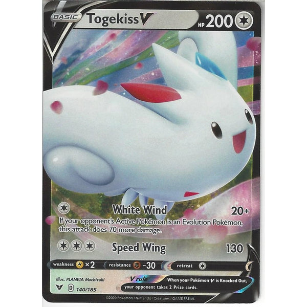 Pokemon Trading Card Game 140/185 Togekiss V | Rare Holo V Card | SWSH-04 Vivid Voltage