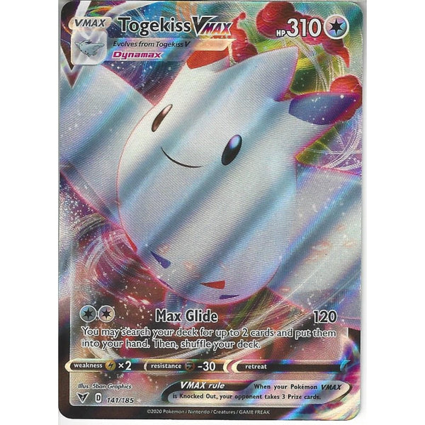 Pokemon Trading Card Game 141/185 Togekiss VMAX | Rare Ultra Card | SWSH-04 Vivid Voltage