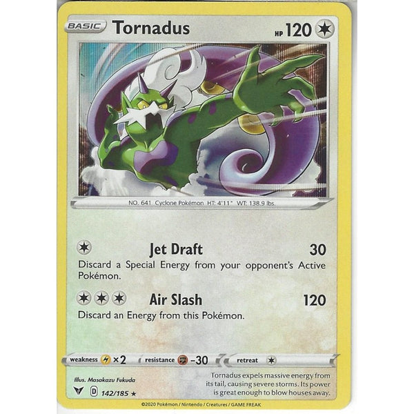 Pokemon Trading Card Game 142/185 Tornadus | Rare Holo Card | SWSH-04 Vivid Voltage