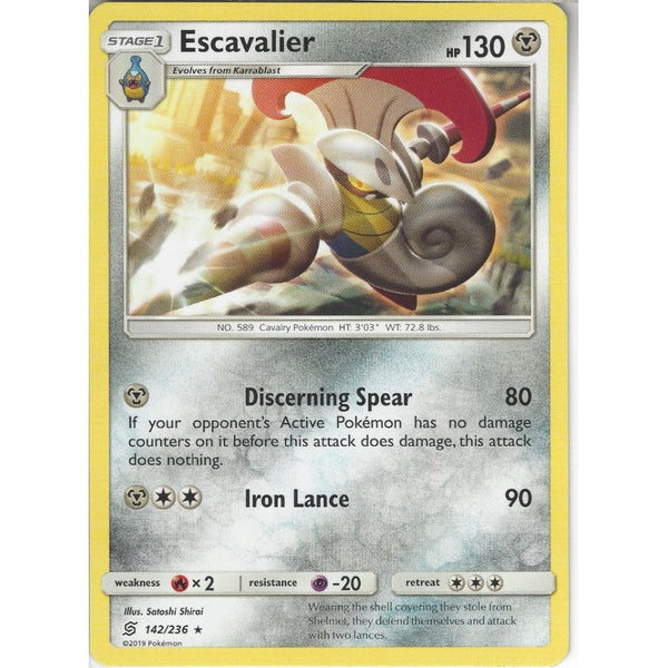 Pokemon Trading Card Game 142/236 Escavalier | Rare Card | SM11 Unified Minds
