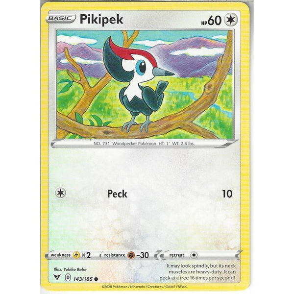 Pokemon Trading Card Game 143/185 Pikipek | Common Card | SWSH-04 Vivid Voltage