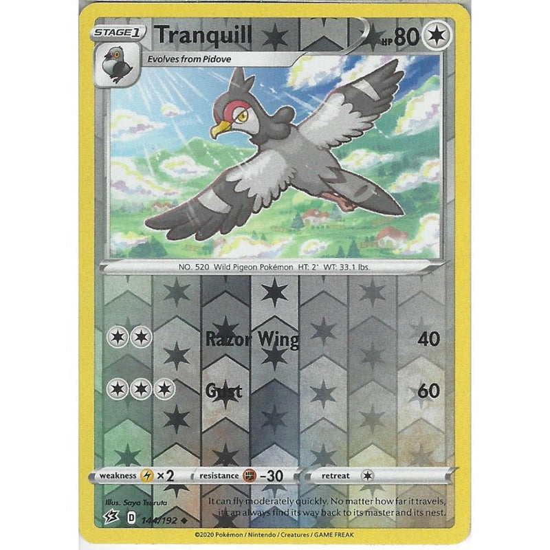 144/192 Tranquill | Uncommon Reverse Holo Card | Sword & Shield Rebel