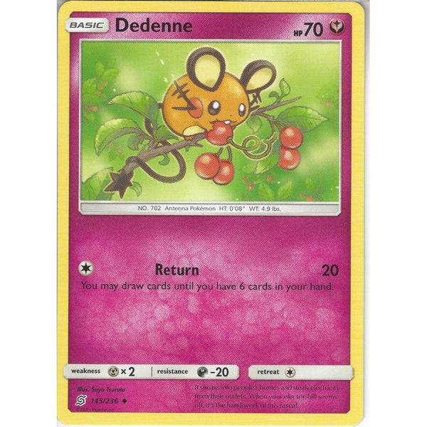 Pokemon Trading Card Game 145/236 Dedenne | Uncommon Card | SM11 Unified Minds
