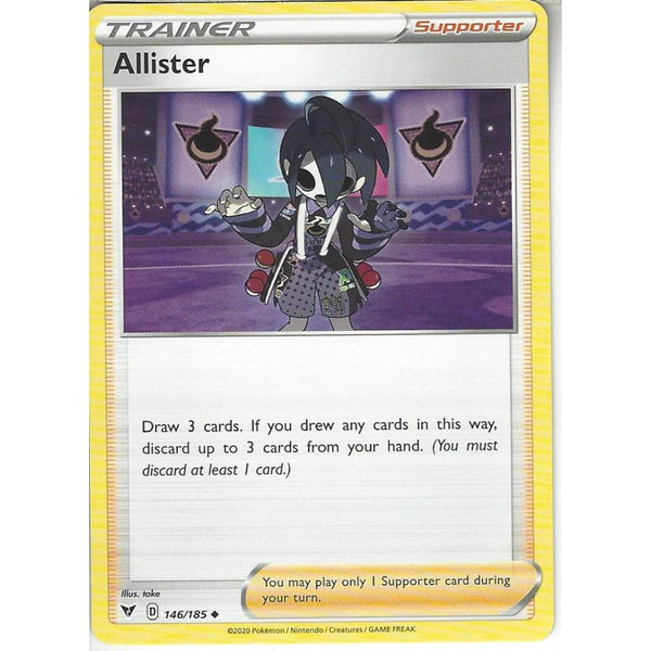 Pokemon Trading Card Game 146/185 Allister | Uncommon Card | SWSH-04 Vivid Voltage